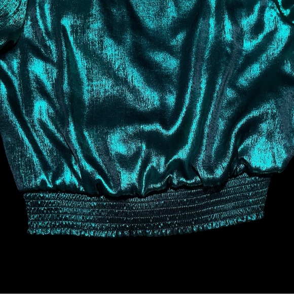 Vibrant 80’s Style Green Wrap Top - Picture 7 of 8